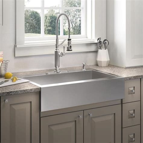 lowe's stainless steel farmhouse sink